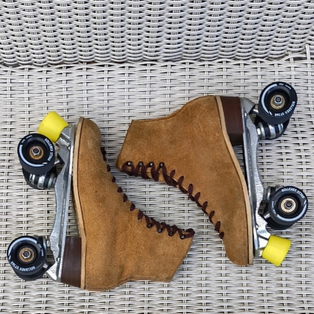 Riedell Vintage Red Wing Suede Roller Skates | Women's 8 | Sure Grip Jog… - Picture 10 of 16